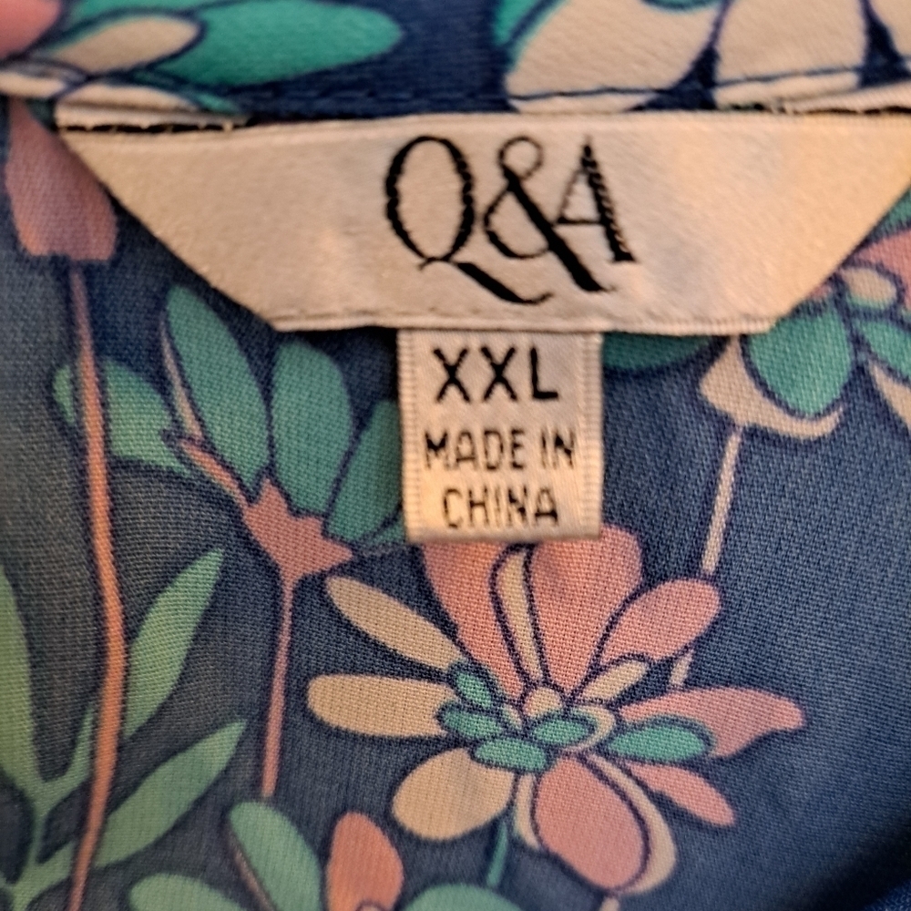 Q & A Floral Sleeveless Blouse Size XXL - Picture 4 of 4